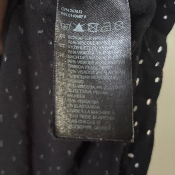 H&M size M light airy Black Polka Dot Dress casual spring summer - Picture 4 of 7